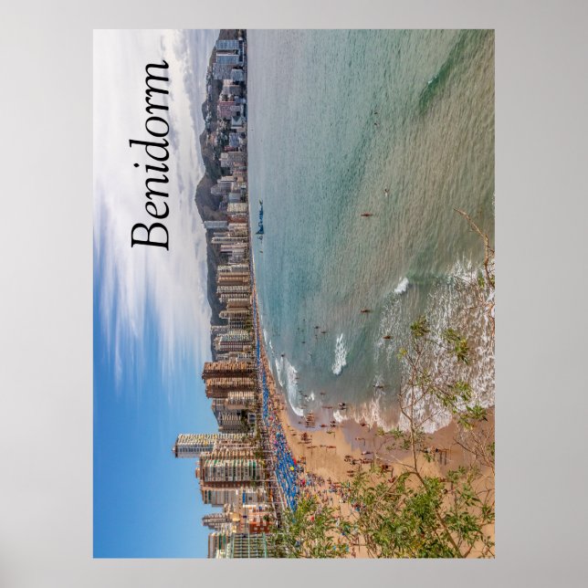 Poster Llevant Beach, Benidorm, Costa Blanca, Espanha (Frente)
