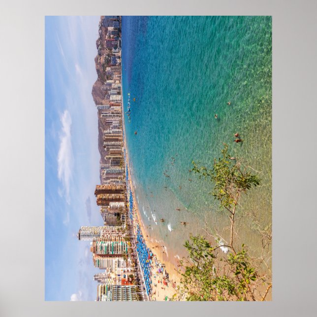 Poster Llevant Beach, Benidorm, Costa Blanca, Espanha (Frente)