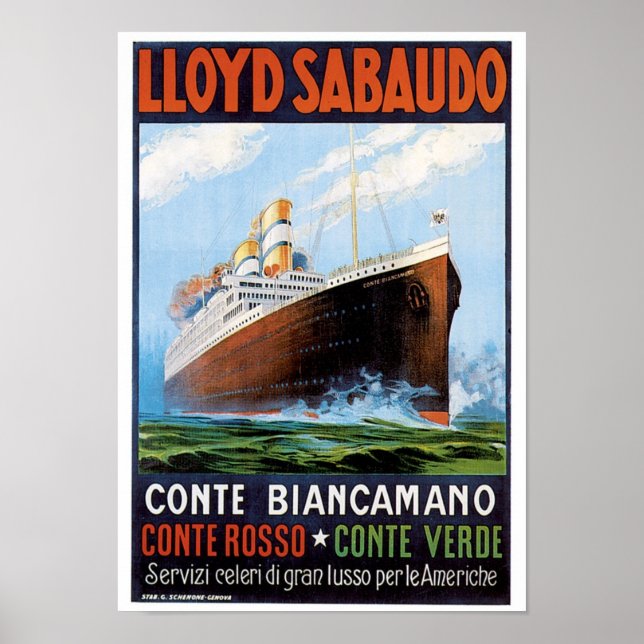 Póster Lloyd Sabaudo Comte Biancamano (Frente)