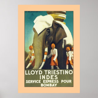 Póster lloyd Triestino Indes