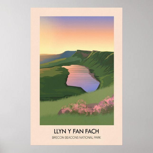 Poster Llyn y Fan Fach Parque Nacional dos Brecon Beacons (Frente)