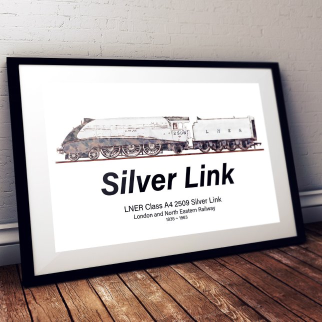 Poster LNER Classe A4 2509 Silver Link Locomotiva a Vapor (Criador carregado)