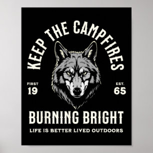 Poster Lobo Acampamento Hiking Ao Ar Livre Trilha Caminha