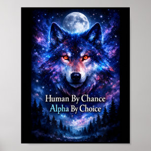 Poster Lobo alfa humano por acaso alfa por escolha