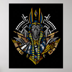 Poster Lobo Antigo Anubis, Ancião de Deus Egípcio Faraó