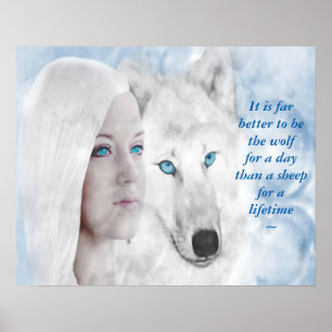Póster Lobo Branco da Neve Lady Blue Eyes