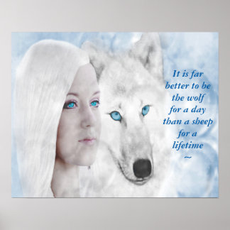Póster Lobo Branco da Neve Lady Blue Eyes