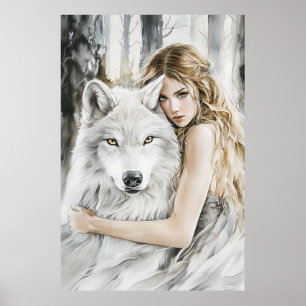 Poster Lobo Branco e Rapariga