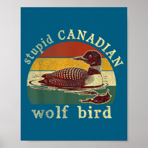 Poster Lobo Canadense Estudioso Pássaro Loon Engraçado Lo