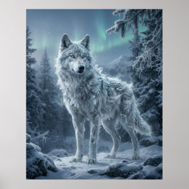 Poster Lobo de Gelo Selvagens Boreais Congelados