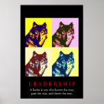 Póster Lobo de Liderança Inspiradora de pop Art<br><div class="desc">Wolves Digital Trabalho de arte - Wolf Silhouette Computer Animal Art - Imagens Informáticas para Animais Selvagens Universitárias</div>