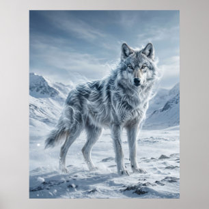 Poster Lobo do Vento Planícies Congeladas