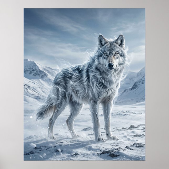 Poster Lobo do Vento Planícies Congeladas (Frente)