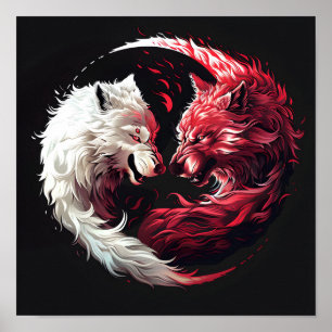 Poster Lobo Espírito Animal Fantasia Sombra Luz