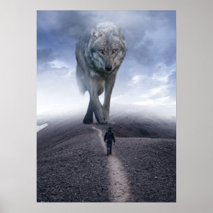 Poster Lobo Gigante vs Homem - Motivação do Conjunto de M