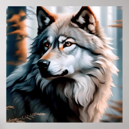 Poster Lobo Majestoso: O Espírito da Selvagem