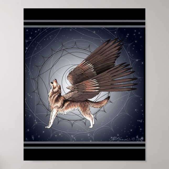 Póster Lobo Místico Winged (Frente)