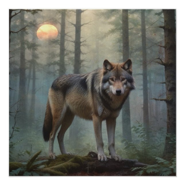 Póster Lobo na Floresta (Frente)