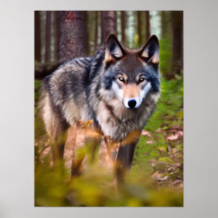 Poster Lobo na Floresta