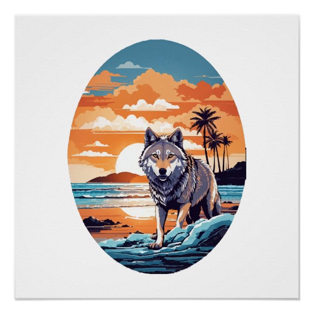 Póster Lobo na Praia (Frente)