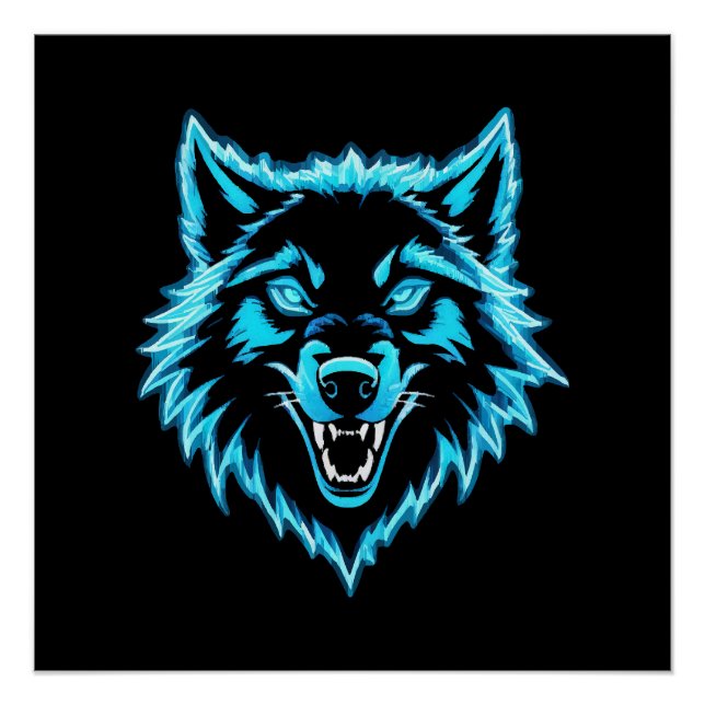 Póster Lobo Neon (Frente)