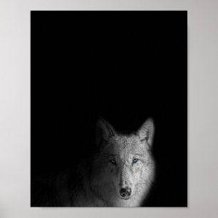 Poster Lobo, preto e branco, fotografia moderna