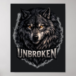 Poster Lobo Selvagem Místico Inquebrantável | Noite de Mo