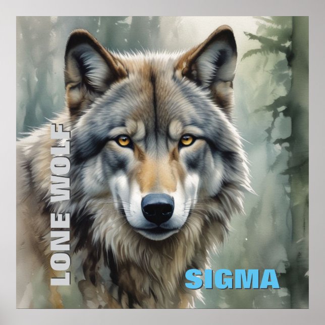 Poster Lobo Solitário Sigma Masculino (Frente)