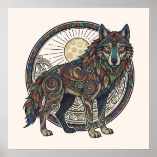 Poster Lobo Tribal