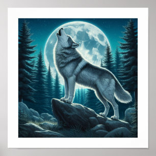 Poster Lobo Uivando