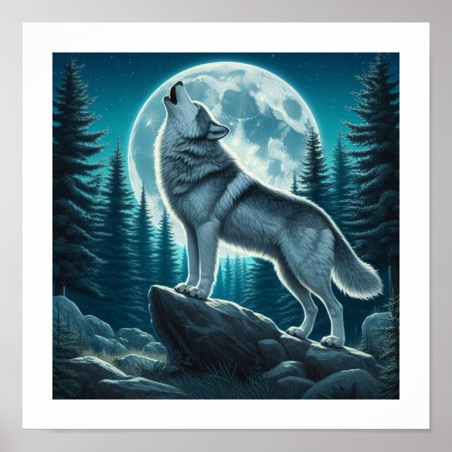 Poster Lobo Uivando (Frente)