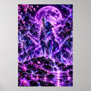 Poster Lobos da Lua Roxa — Neon Soul Pack