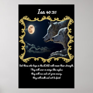Póster Lobos do 40:31 do AIA que olham na lua completa