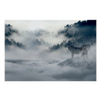 Lobos na paisagem de inverno de neve