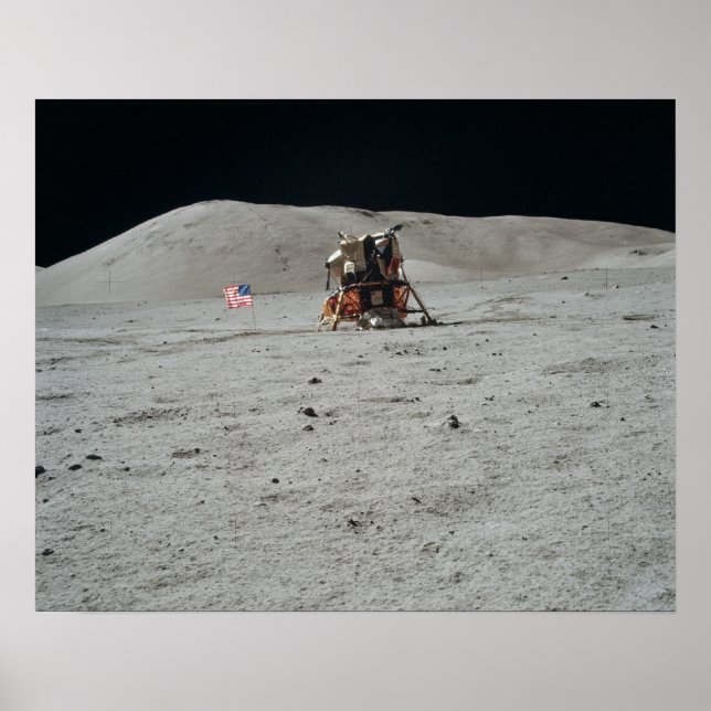 Póster Local de aterrissagem do módulo lunar Apollo 17 (Frente)