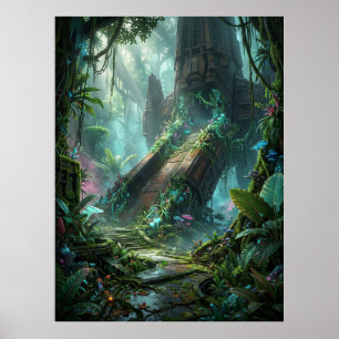 Poster Local de Pouso das Ruínas da Selva Alienigena