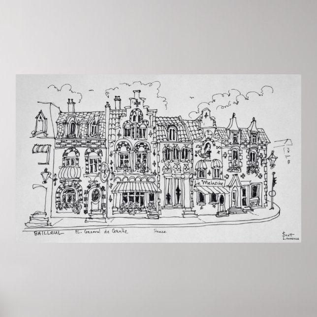 Póster Local do general de Gaulle | Bailleul, França (Frente)