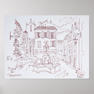 Póster Local dos Tanneurs Aix en Provence, França