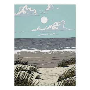 Póster Localização de Praia de Verão