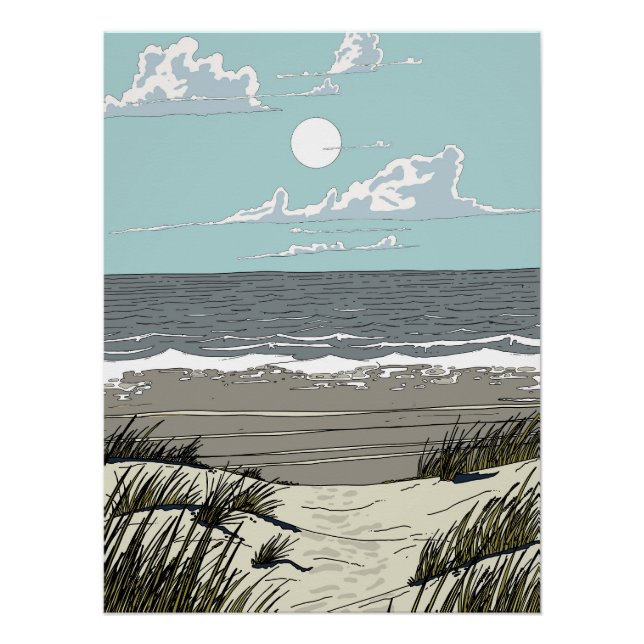 Póster Localização de Praia de Verão (Frente)