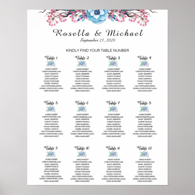 Poster Localize gentilmente o número da sua tabela - Orga (Frente)