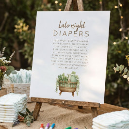 Poster Locally Grown Baby Shower Late Night Diaper