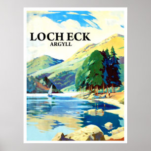 Poster Loch Eck panorama, Argyll, Escócia, colheita