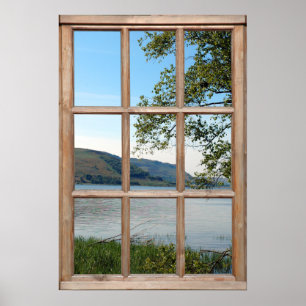 Póster Loch em Scotland de uma janela