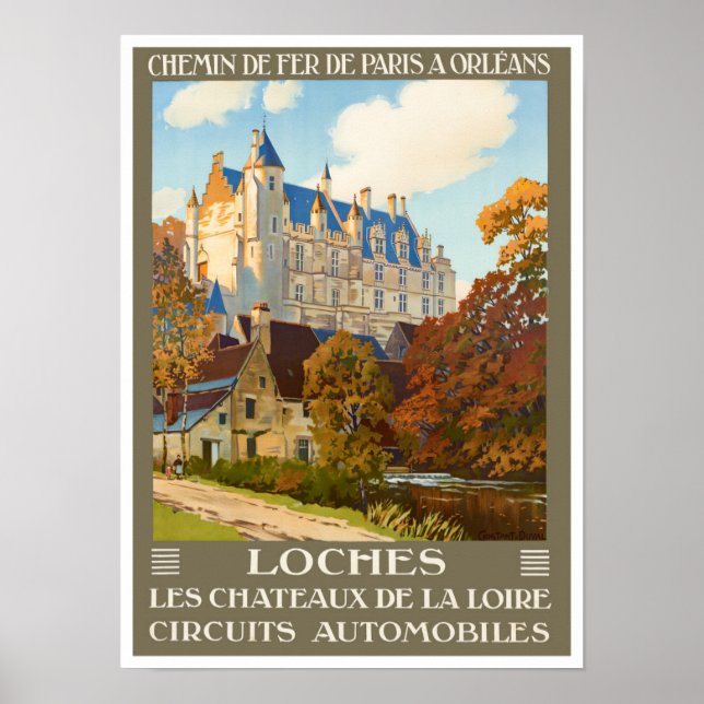 Poster Loches France viagens vintage (Frente)