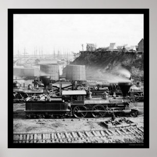 Póster Locomot da estrada de ferro militar dos E.U., VA