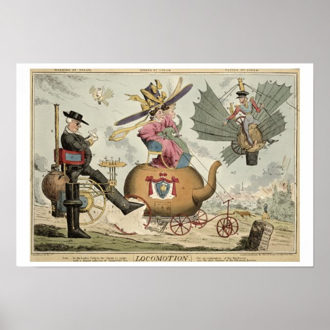 Poster Locomotion - Walking by Steam, Riding by Steam, Fl (Frente)