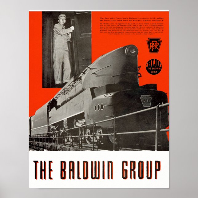 Poster Locomotiva 6111 da Pensilvânia Railroad T1 (Frente)