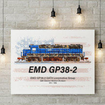 Locomotiva a diesel EMD GP38-2 e bandeira american