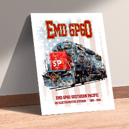 Poster Locomotiva a diesel EMD GP60 e bandeira americana